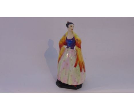 A Royal Worcester model of Argentina in the form of a young woman in an orange fringed shawl and with pink printed mark to ba