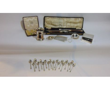 A set of six George V silver coffee spoons, Sheffield, 1920, 68.2g in total; a set of four George V silver coffee spoons, She