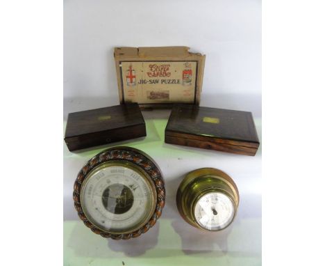 Two 19th century rosewood veneered cased draughtsmans drawing sets, both with felt lined interiors containing brass and steel
