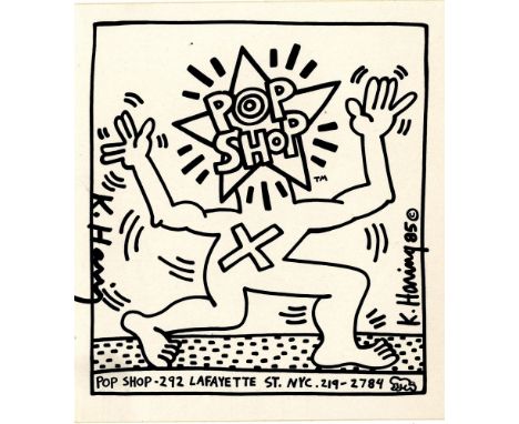 Artist: Keith Haring (American, 1958 - 1990). Title: "Pop Shop Sticker". Medium: Offset lithograph. Date: Composed c1986. Dim
