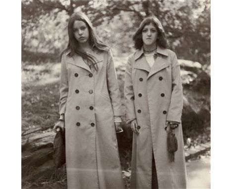 Artist: Diane Arbus (American, 1923-1971). Title: "Two Girls in Identical Raincoats, Central Park, N.Y.C". Medium: Original v