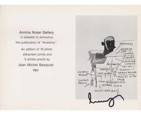 Artist: Jean-Michel Basquiat (American, 1960-1988). Title: "Anatomy [announcement]". Medium: Original offset lithograph. Date