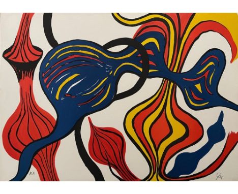 Artist: Alexander Calder (American, 1898 - 1976). Title: "Galactic System [aka 'Trois Oignons']". Medium: Original color lith