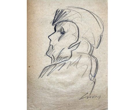 Artist: José Luis Cuevas (Mexican, 1931-2017). Title: "Boceto #02". Medium: Pencil drawing on paper. Date: Composed c1960. Di