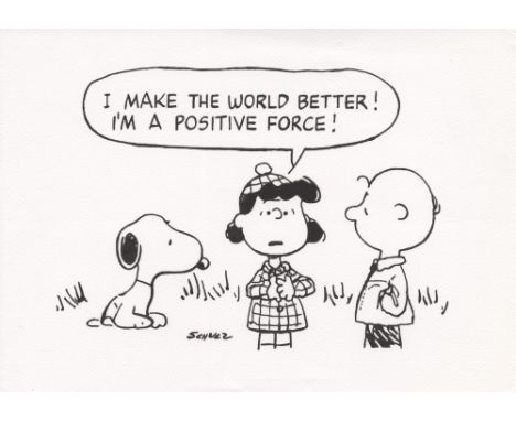 Artist: Charles Schulz (American, 1922-2000). Title: "Lucy and Friends". Medium: Marker drawing on paper. Date: Composed c197