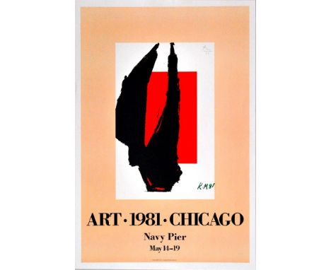 Artist: Robert Motherwell (American, 1915 - 1991). Title: "Art 1981 Chicago". Medium: Original color lithograph . Date: Compo