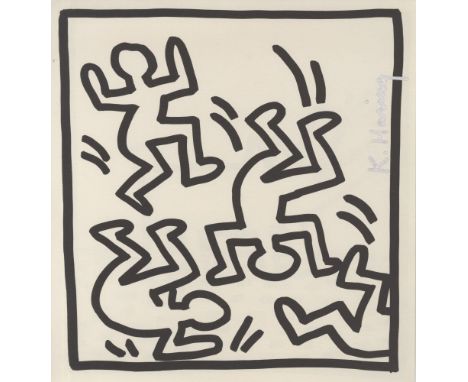 Artist: Keith Haring (American, 1958 - 1990). Title: "Rumble". Medium: Original vintage lithograph. Date: Composed 1982. Prin