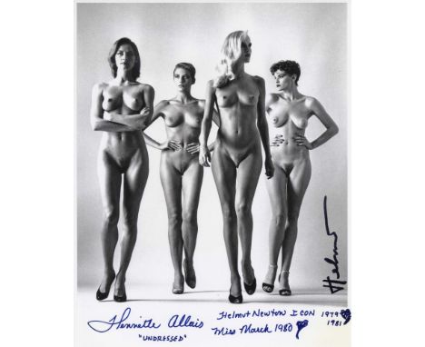 Artist: Helmut Newton (German/Australian, 1920-2004). Title: "Sie Kommen, Naked ("They Are Coming") [SGP - Signed by Newton &