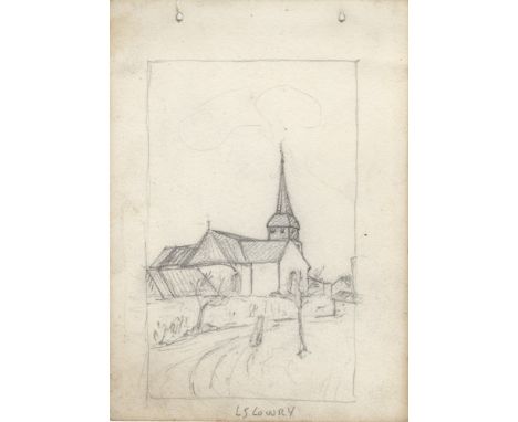 Artist: L. S. Lowry (English, 1887 - 1976). Title: "A Church". Medium: Pencil drawing on paper. Date: Composed 1964. Dimensio