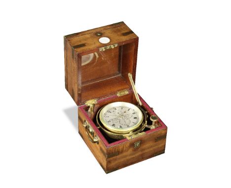 A 19th century brass bound mahogany two-day marine chronometerT.S. &amp; J.D. Negus 100 Wall St., New York No.715The three-pa