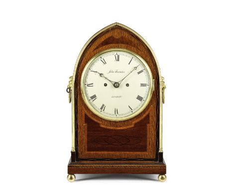 A rare early 19th century brass mounted Partridgewood table clock with pull repeatJohn Thwaites, London No. 4589The lancet ca