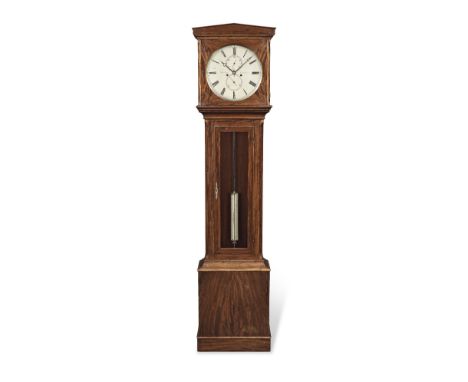 An interesting mid-19th century Scottish eight-day mahogany longcase clockWhitelaw, EdinburghThe shallow pointed cresting ove