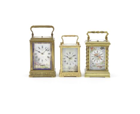 A rare late 19th century French engraved and porcelain-panelled repeating carriage clock with alarmDrocourt No. 13947, retail