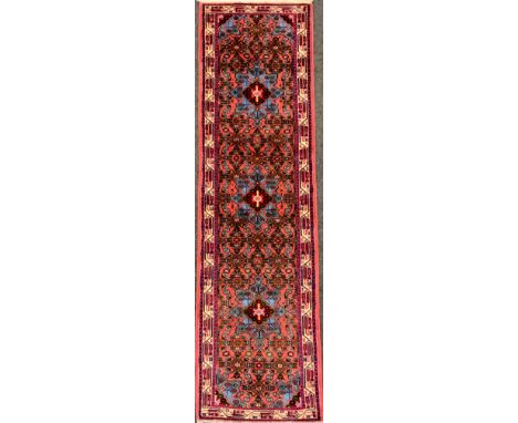 A North west Persian Malayer runner, 290cm x 80cm.