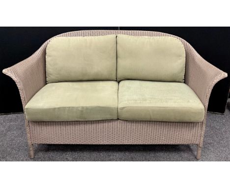 A Lloyd Loom two seat sofa, 79.5cm high (46cm to seat) x 153cm wide x 79cm deep.