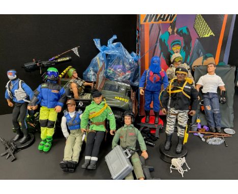 Actionman - 1990s inc jeep, figures, Army Ranger, Police officer, GI Joe Cobra etc (10)  assorted weapons and accessories qty