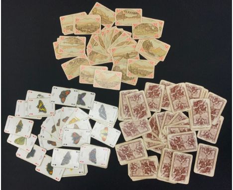 Playing Cards - Muller Vues et Costumes Suisse, 52 card set, each with a different view on the back, c.1890;  others De La Ru