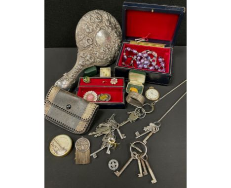 Watches &amp; Jewellery - a Sekonda gold plated cased pocket watch, 21 jewel manual movement;  silver backed hand mirror Birm