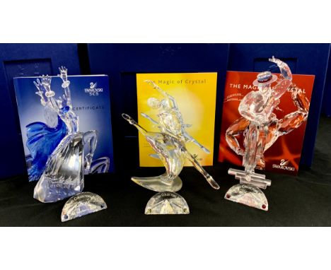 Swarovski crystal ‘The Magic of Dance’ series comprised of; ‘Isadora’ figure, annual edition 2002, 20cm high, ‘Anna’ figure, 