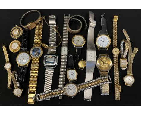 Watches - a Raymond Weil, Geneve, 9816 18ct gold plated wristwatch; others, Phillisonic Sports, Rotary, Avia, Seiko, Diashock