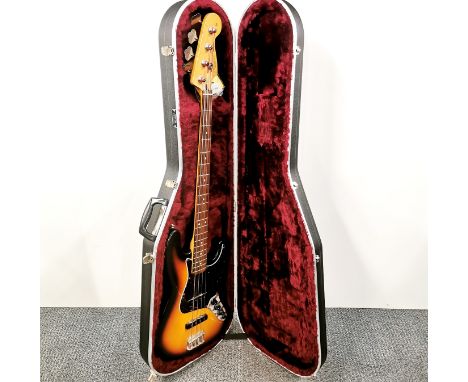 A Fender Jazz Bass electric guitar in hardcase, dated for Mexico 1997, serial no. MN7103749, L. 118cm.