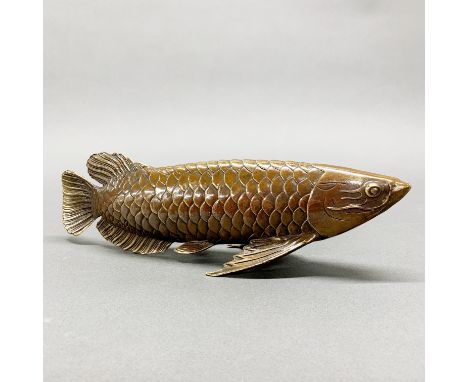 A bronze model of a fish, L. 29cm.