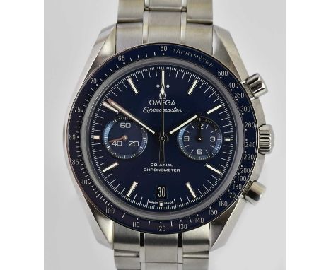 Standard VAT OMEGA; a gentleman's titanium Speedmaster Co-Axial wristwatch, with date aperture and twin subsidiary dials to t
