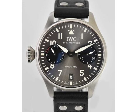 Standard VAT IWC (INTERNATIONAL WATCH COMPANY); a gentleman's stainless steel Big Pilot automatic wristwatch, with date apert