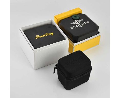 Standard VAT BREITLING; three inner and outer boxes for wristwatches, the largest width 16.5cm, and a travelling pouch box fo