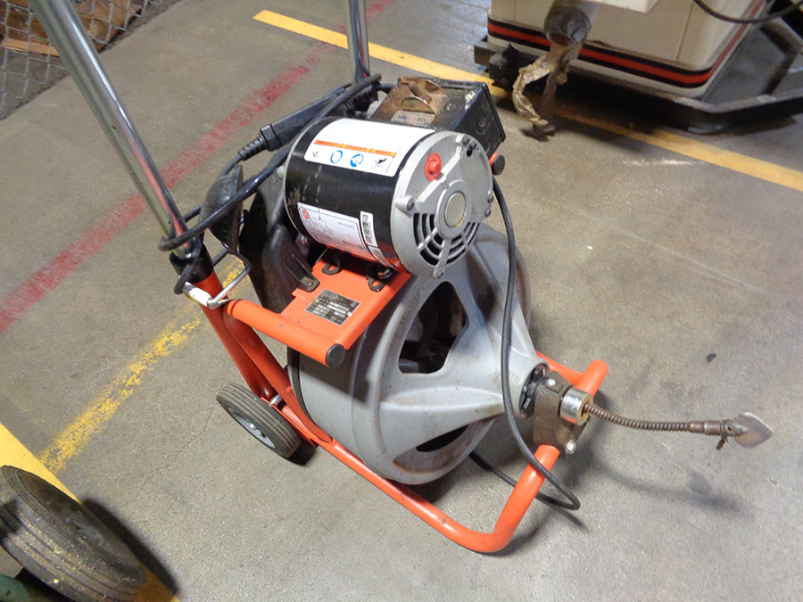 RIDGID K400 DRAIN SNAKE; 1/3 HP MOTOR, S/N VBM282010313
