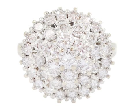 18ct white gold round brilliant cut diamond cluster ring, total diamond weight approx 2.90 caratCondition Report:Approx 7.75g