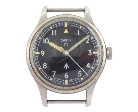 Smiths British Military RAF stainless steel manual wind wristwatch, circa 1967, screw back case with issue markings 6B/961404