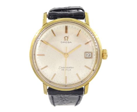 Omega Seamaster De Ville gentleman's gold capped and stainless steel manual wind wristwatch, Cal. 613, silvered dial with dat