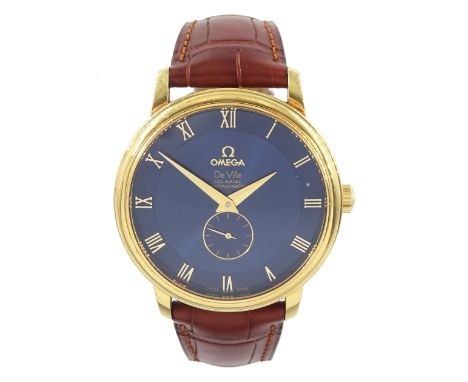 Omega De Ville gentleman's 18ct gold automatic Co-Axial chronometer wristwatch, Ref. 4613.80.02, Cal. 2202, serial No. 808440