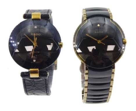 Rado Diastar ceramic wristwatch, Ref. 129.0301.3, on ceramic bracelet, boxed and a Rado Jubilé wristwatch, Ref. 129.3577.4N, 