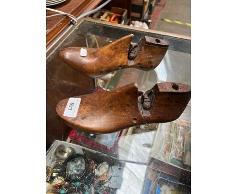 Two vintage wooden ladies shoe lasts 