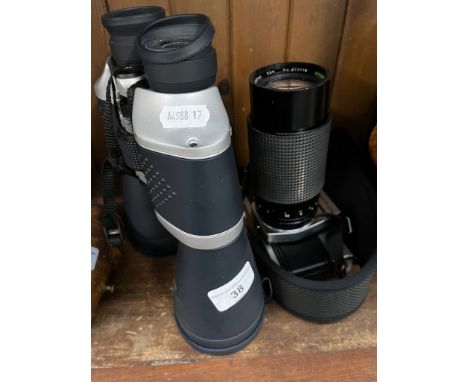 A Praktica TL58 camera and a pair of binoculars. 