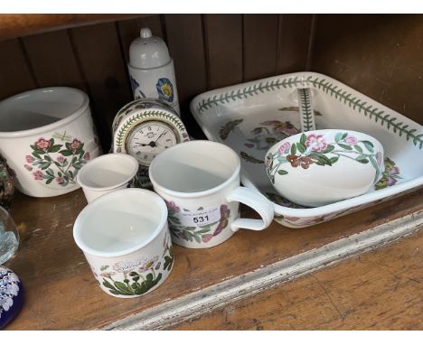 Portmeirion Botanic Garden - large dish 32 x 25 cm, ladle, sugar sifter, clock etc (8 items) 
