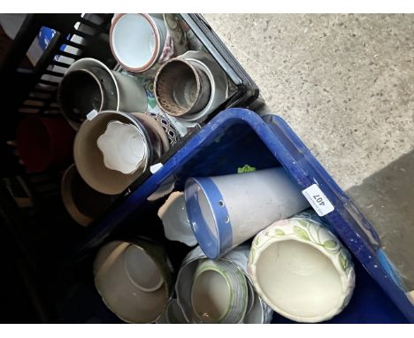 2 boxes of ceramic planters / pots. 