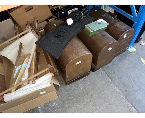 3 sewing machines to include a Durkopp and 2 Singer and a weaving loom.All in good vintage condition, untested, early to mid 
