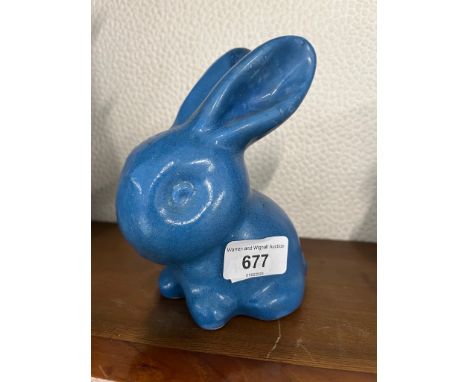 A ceramic rabbit in blue, signed Dorothy Ware, Bourne, Denby EnglandIn good condition, height 16cm.Postage ( UK Only) £22 plu