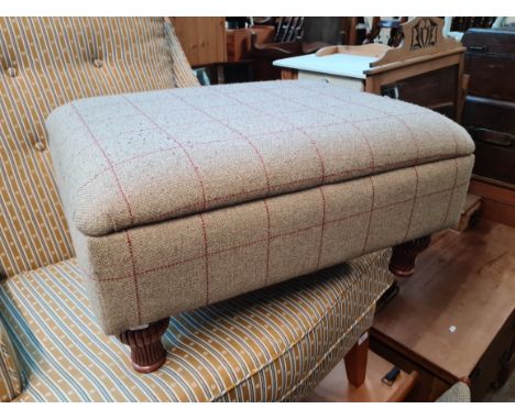 Two ladder Lancashire rush seated ladder back chairs with a footstool. 