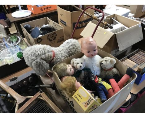 Vintage soft toys including a Pelham puppet 'Gypsy Girl'