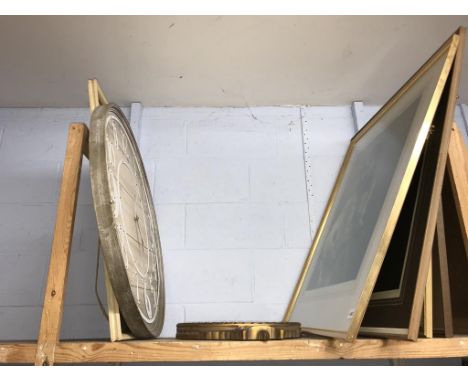 Variety of prints and a clock