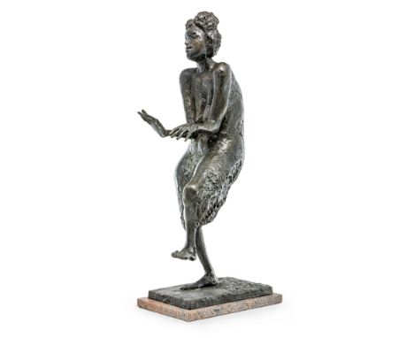 Jastram , Jo  (Rostock, Ribnitz-Damgarten 1928-2011) Afrikanische Tänzerin  1983 Bronze, braun patiniert auf einem rötlichen 