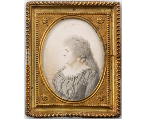 Bolt, Johann Ferdinand (Berlin 1769-1836) Ältere Dame  Mit gepudertem, gelöstem Haar. Brustbildnis im Profil. Sign. u. dat.: 
