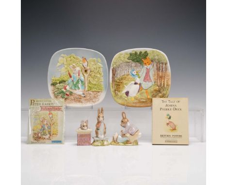 Charming 7-piece collection inspired by Beatrix Potter's classic tales, featuring three Beswick England figurines: Fierce Bad