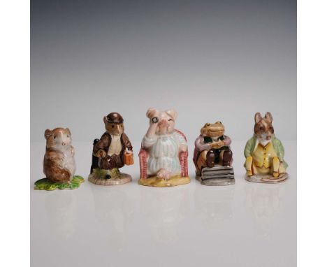 A charming collection of five hand-painted porcelain figurines by Beswick, each representing beloved characters from Beatrix 