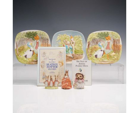 Charming 8-piece collection featuring Beatrix Potter-themed collectibles by Beswick England. This lot includes three finely d