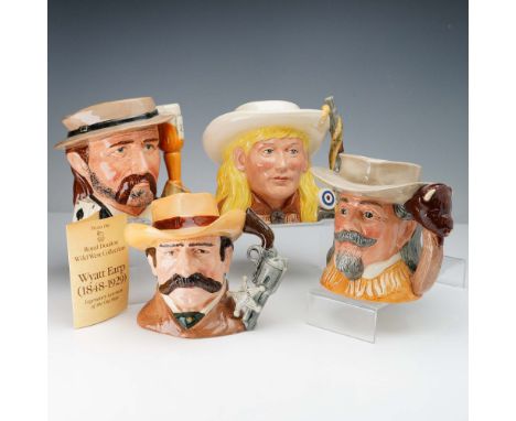 This 4-piece grouping of Royal Doulton character jugs pays tribute to legendary figures from the American frontier. Featured 